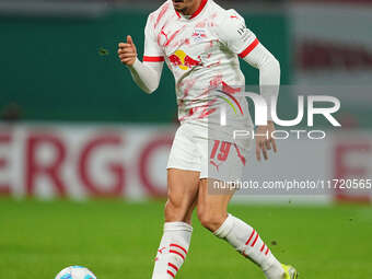 André Silva of Leipzig controls the ball during the DFB Cup  Second Round match between RB Leipzig and FC St. Pauli at Red Bull arena, Leipz...