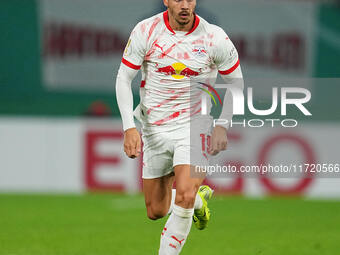 André Silva of Leipzig controls the ball during the DFB Cup  Second Round match between RB Leipzig and FC St. Pauli at Red Bull arena, Leipz...