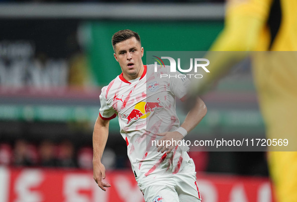 Christoph Baumgartner of Leipzig looks on during the DFB Cup  Second Round match between RB Leipzig and FC St. Pauli at Red Bull arena, Leip...