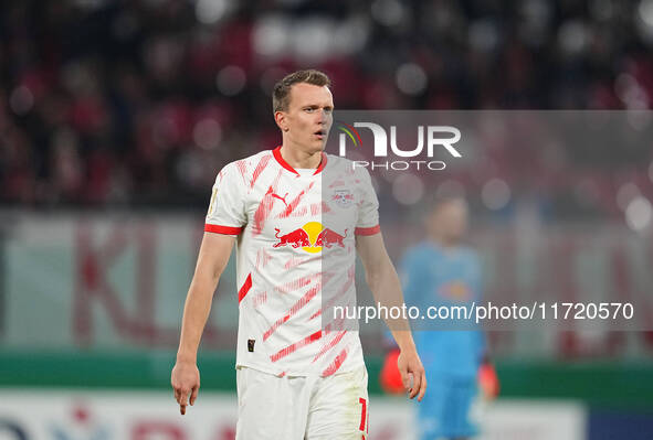 Lukas Klostermann of Leipzig looks on during the DFB Cup  Second Round match between RB Leipzig and FC St. Pauli at Red Bull arena, Leipzig,...