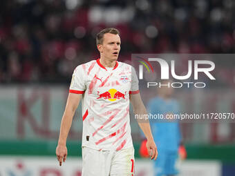 Lukas Klostermann of Leipzig looks on during the DFB Cup  Second Round match between RB Leipzig and FC St. Pauli at Red Bull arena, Leipzig,...