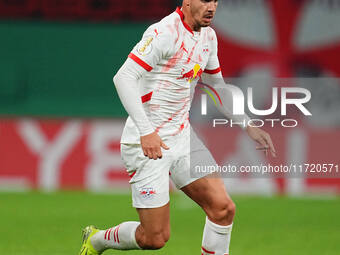 André Silva of Leipzig controls the ball during the DFB Cup  Second Round match between RB Leipzig and FC St. Pauli at Red Bull arena, Leipz...