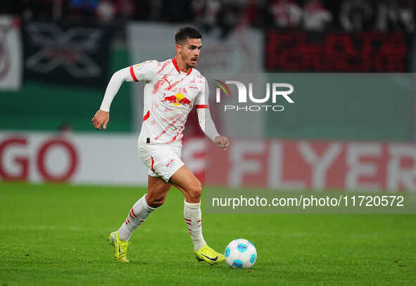 André Silva of Leipzig controls the ball during the DFB Cup  Second Round match between RB Leipzig and FC St. Pauli at Red Bull arena, Leipz...