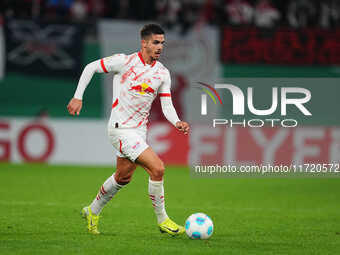 André Silva of Leipzig controls the ball during the DFB Cup  Second Round match between RB Leipzig and FC St. Pauli at Red Bull arena, Leipz...