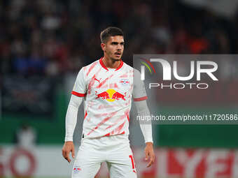 André Silva of Leipzig looks on during the DFB Cup  Second Round match between RB Leipzig and FC St. Pauli at Red Bull arena, Leipzig, Germa...