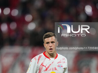 Christoph Baumgartner of Leipzig looks on during the DFB Cup  Second Round match between RB Leipzig and FC St. Pauli at Red Bull arena, Leip...