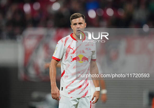 Christoph Baumgartner of Leipzig looks on during the DFB Cup  Second Round match between RB Leipzig and FC St. Pauli at Red Bull arena, Leip...