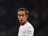 Yussuf Poulsen of Leipzig looks on during the DFB Cup  Second Round match between RB Leipzig and FC St. Pauli at Red Bull arena, Leipzig, Ge...