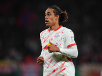 Yussuf Poulsen of Leipzig looks on during the DFB Cup  Second Round match between RB Leipzig and FC St. Pauli at Red Bull arena, Leipzig, Ge...