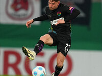 Philipp Treu of FC St. Pauli controls the ball during the DFB Cup  Second Round match between RB Leipzig and FC St. Pauli at Red Bull arena,...