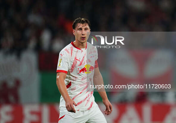 Willi Orbán of Leipzig looks on during the DFB Cup  Second Round match between RB Leipzig and FC St. Pauli at Red Bull arena, Leipzig, Germa...