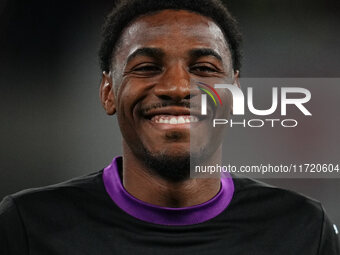 Oladapo Afolayan of FC St. Pauli looks on during the DFB Cup  Second Round match between RB Leipzig and FC St. Pauli at Red Bull arena, Leip...