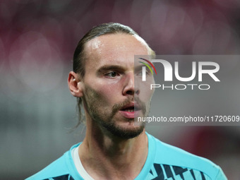 Maarten Vandevoordt of Leipzig looks on during the DFB Cup  Second Round match between RB Leipzig and FC St. Pauli at Red Bull arena, Leipzi...