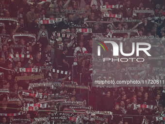   FC St. Pauli fans during the DFB Cup  Second Round match between RB Leipzig and FC St. Pauli at Red Bull arena, Leipzig, Germany on Octobe...