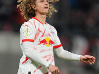 Viggo Gebel of Leipzig looks on during the DFB Cup  Second Round match between RB Leipzig and FC St. Pauli at Red Bull arena, Leipzig, Germa...