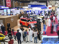 A general view shows people visiting after the opening ceremony of the 15th edition of the Milipol Qatar 2024 Exhibition and Conference in D...