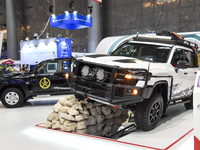 Toyota special security vehicles are displayed at the 15th edition of the Milipol Qatar 2024 Exhibition and Conference in Doha, Qatar, on Oc...