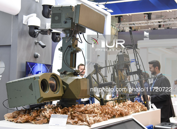 An IHTAR Anti Drone system is displayed at the 15th edition of the Milipol Qatar 2024 Exhibition and Conference in Doha, Qatar, on October 2...