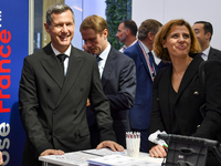 Nicolas Daragon, Minister Delegate for Everyday Security at the Ministry of Interior in France, visits the France booth after the opening ce...