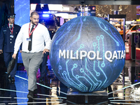 People visit after the opening ceremony of the 15th edition of the Milipol Qatar 2024 Exhibition and Conference in Doha, Qatar, on October 2...