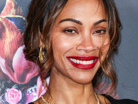 Zoe Saldana arrives at The French American Film Festival - Opening Night Premiere Of Netflix's 'Emilia Perez' held at the Directors Guild of...