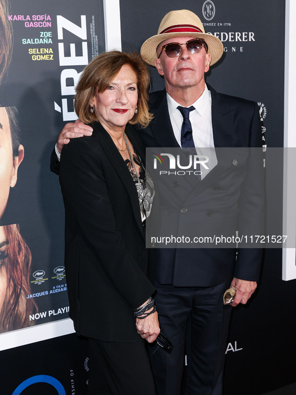 Lesli Linka Glatter and Jacques Audiard arrive at The French American Film Festival - Opening Night Premiere Of Netflix's 'Emilia Perez' hel...