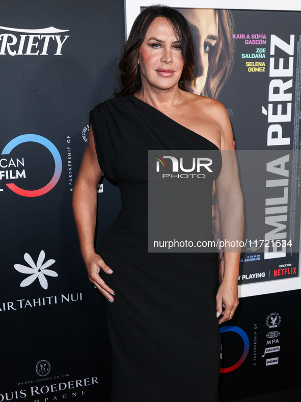 Karla Sofia Gascon arrives at The French American Film Festival - Opening Night Premiere Of Netflix's 'Emilia Perez' held at the Directors G...