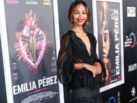 Zoe Saldana arrives at The French American Film Festival - Opening Night Premiere Of Netflix's 'Emilia Perez' held at the Directors Guild of...