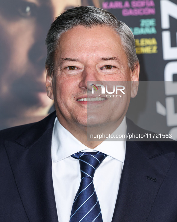 Ted Sarandos arrives at The French American Film Festival - Opening Night Premiere Of Netflix's 'Emilia Perez' held at the Directors Guild o...