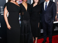 Karla Sofia Gascon, Zoe Saldana, Selena Gomez and Ted Sarandos arrive at The French American Film Festival - Opening Night Premiere Of Netfl...