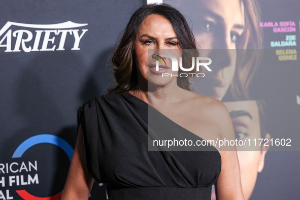 Karla Sofia Gascon arrives at The French American Film Festival - Opening Night Premiere Of Netflix's 'Emilia Perez' held at the Directors G...