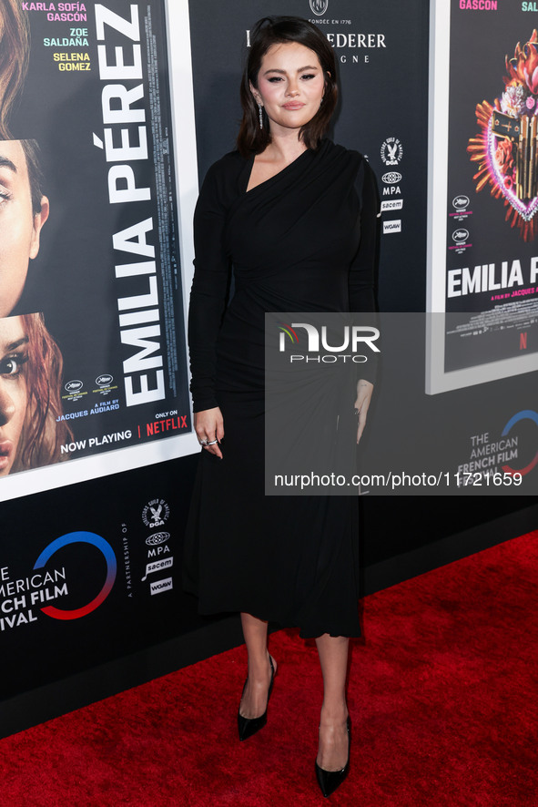 Selena Gomez arrives at The French American Film Festival - Opening Night Premiere Of Netflix's 'Emilia Perez' held at the Directors Guild o...