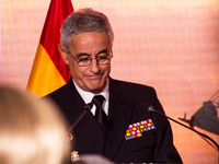 The Chief of Staff of the Spanish Navy, Admiral General Antonio Pineiro, speaks during the presentation of the XCVII training cruise of the...