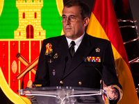 Captain Luis Carreras-Presas, Commanding Officer of the training ship Juan Sebastian de Elcano, presents the details of the XCVII training c...