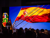 Captain Luis Carreras-Presas, Commanding Officer of the training ship Juan Sebastian de Elcano, presents the details of the XCVII training c...