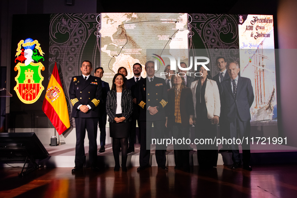 The Minister of Spanish Defence, Margarita Robles, the Chief of Staff of the Spanish Navy, Admiral General Antonio Pineiro, Captain Luis Car...