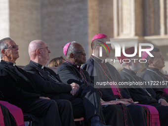 Bishops and Cardinals attend Pope Francis's weekly general audience in St. Peter's Square in The Vatican on October 30, 2024. (