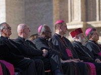 Bishops and Cardinals attend Pope Francis's weekly general audience in St. Peter's Square in The Vatican on October 30, 2024. (