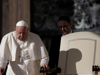 Pope Francis attends the weekly general audience at St Peter's Square in The Vatican on October 30, 2024. (