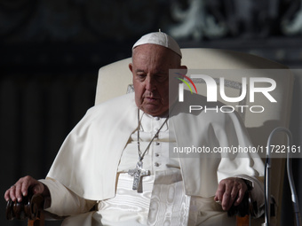 Pope Francis attends the weekly general audience at St Peter's Square in The Vatican on October 30, 2024. (