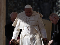 Pope Francis attends the weekly general audience at St Peter's Square in The Vatican on October 30, 2024. (