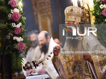 Bulgarian Patriarch Daniil leads a Holy Liturgy in the ''Saint Nedelya'' Cathedral in Sofia, Bulgaria, on October 30, 2024. (