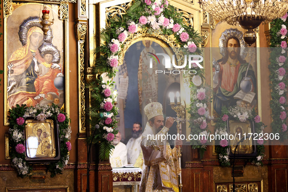 Bulgarian Patriarch Daniil leads a Holy Liturgy in the ''Saint Nedelya'' Cathedral in Sofia, Bulgaria, on October 30, 2024. 