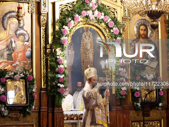 Bulgarian Patriarch Daniil leads a Holy Liturgy in the ''Saint Nedelya'' Cathedral in Sofia, Bulgaria, on October 30, 2024. (