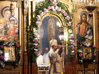 Bulgarian Patriarch Daniil leads a Holy Liturgy in the ''Saint Nedelya'' Cathedral in Sofia, Bulgaria, on October 30, 2024. (