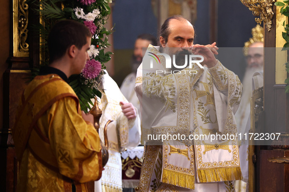 Bulgarian Patriarch Daniil leads a Holy Liturgy in the ''Saint Nedelya'' Cathedral in Sofia, Bulgaria, on October 30, 2024. 