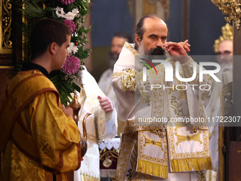 Bulgarian Patriarch Daniil leads a Holy Liturgy in the ''Saint Nedelya'' Cathedral in Sofia, Bulgaria, on October 30, 2024. (