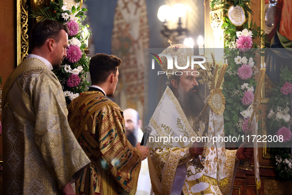 Bulgarian Patriarch Daniil leads a Holy Liturgy in the ''Saint Nedelya'' Cathedral in Sofia, Bulgaria, on October 30, 2024. 