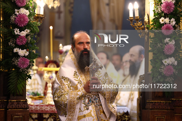 Bulgarian Patriarch Daniil leads a Holy Liturgy in the ''Saint Nedelya'' Cathedral in Sofia, Bulgaria, on October 30, 2024. 