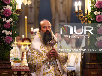 Bulgarian Patriarch Daniil leads a Holy Liturgy in the ''Saint Nedelya'' Cathedral in Sofia, Bulgaria, on October 30, 2024. (